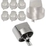 Silver Stove & Oven Knob Set – 6 Short & Long Stem Handles