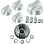 Silver Universal Knob Set – 3 Dials for Toaster, Oven & Trouser Press