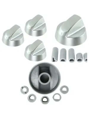 Silver Universal Knob Set – 3 Dials for Toaster, Oven & Trouser Press
