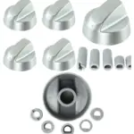Silver Universal Knob Set – 4 Dials for Toaster, Oven & Garment Press
