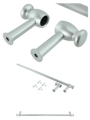 Silver Universal Oven & Grill Door Handle with Towel Rail, Cut to Size