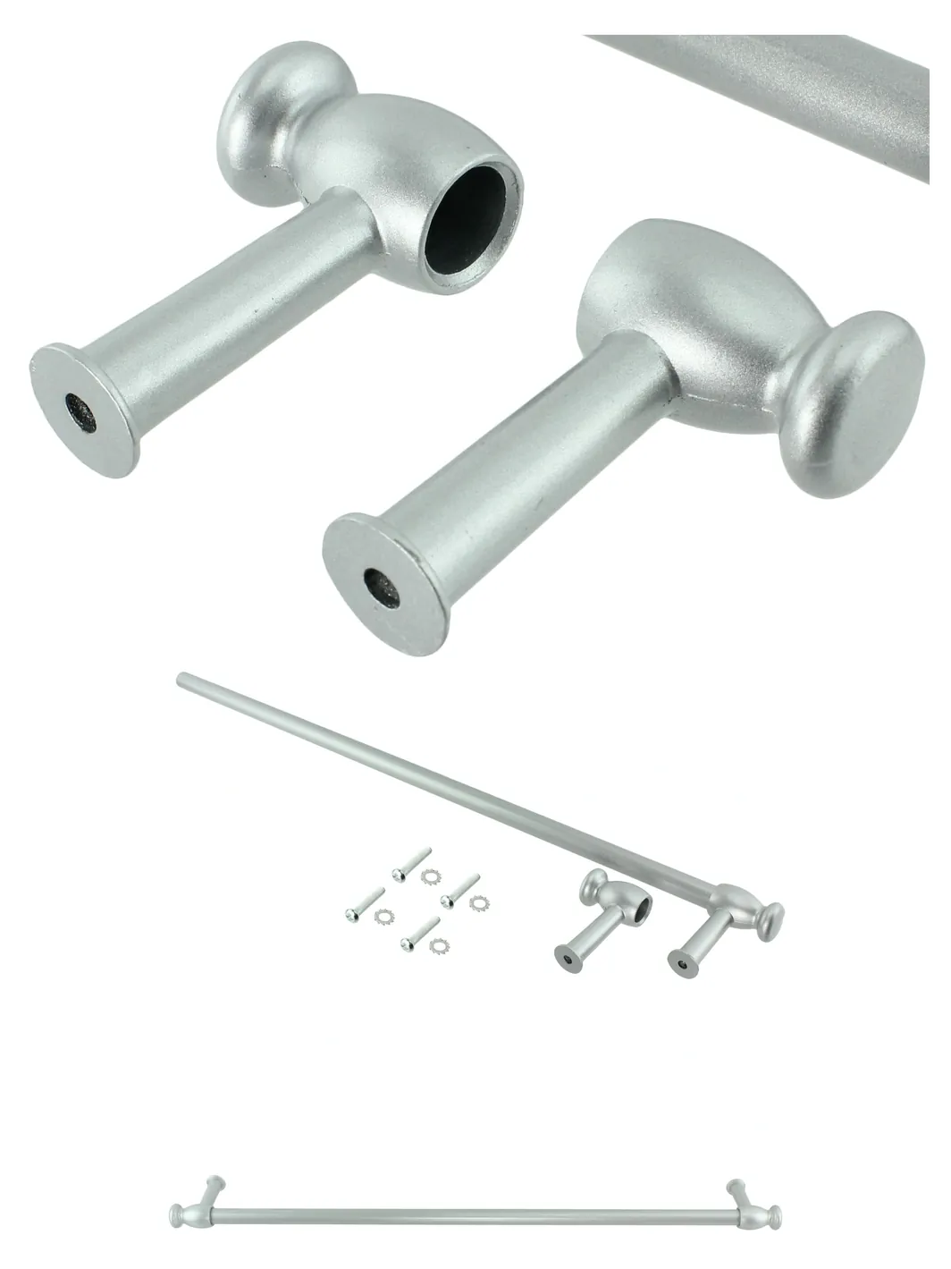 Silver Universal Oven & Grill Door Handle with Towel Rail, Cut to Size