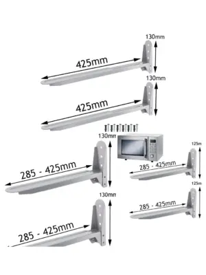 Silver Wall Mount Brackets for Bush Microwaves 2 Piece Set