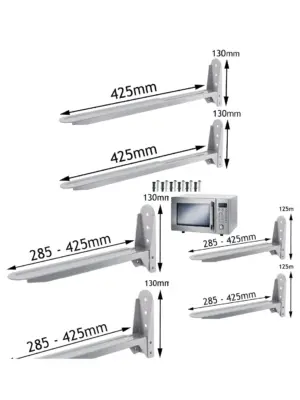 Silver Wall Mount Brackets for Zanussi Microwave – Pair