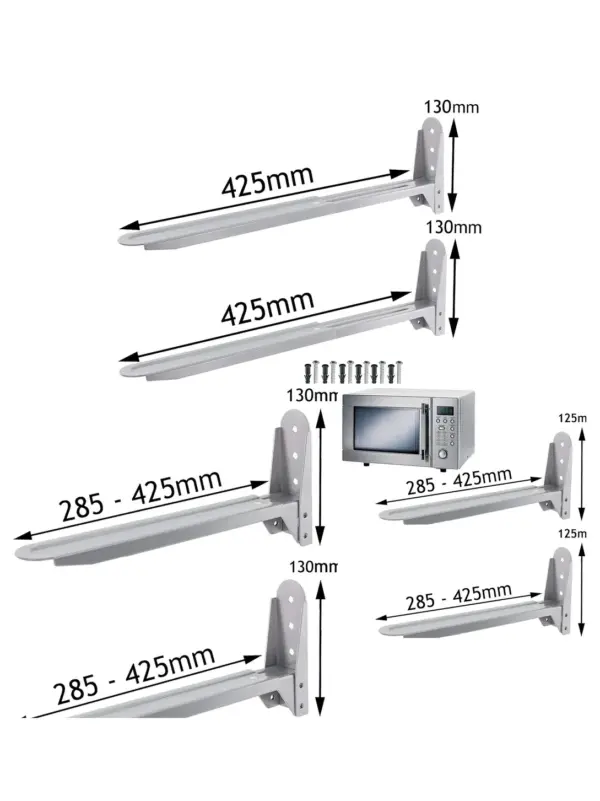 Silver Wall Mount Brackets for Zanussi Microwave – Pair