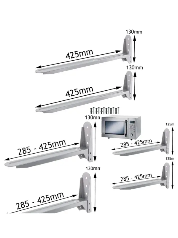 Silver Whirlpool Microwave Wall Mount Brackets – Pack of 2