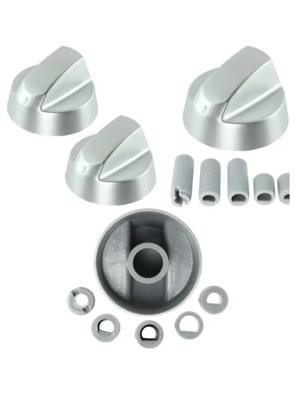 Silver Zanussi Oven & Cooker Control Knob Set – 2 Pack Replacement