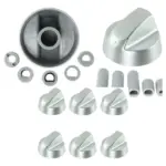 Silver ZANUSSI Oven & Cooker Control Knob Set – 6 Replacement Dials