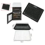 Small Enamel Oven Grill Pan with Drip Tray & Insert – 355×280 mm