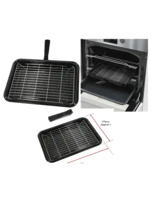 Small Grill Pan with Rack & Detachable Handle for Bosch Ovens