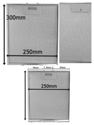 Smeg Silver Metal Mesh Grease Filter for Cooker Hood – 300×250 mm