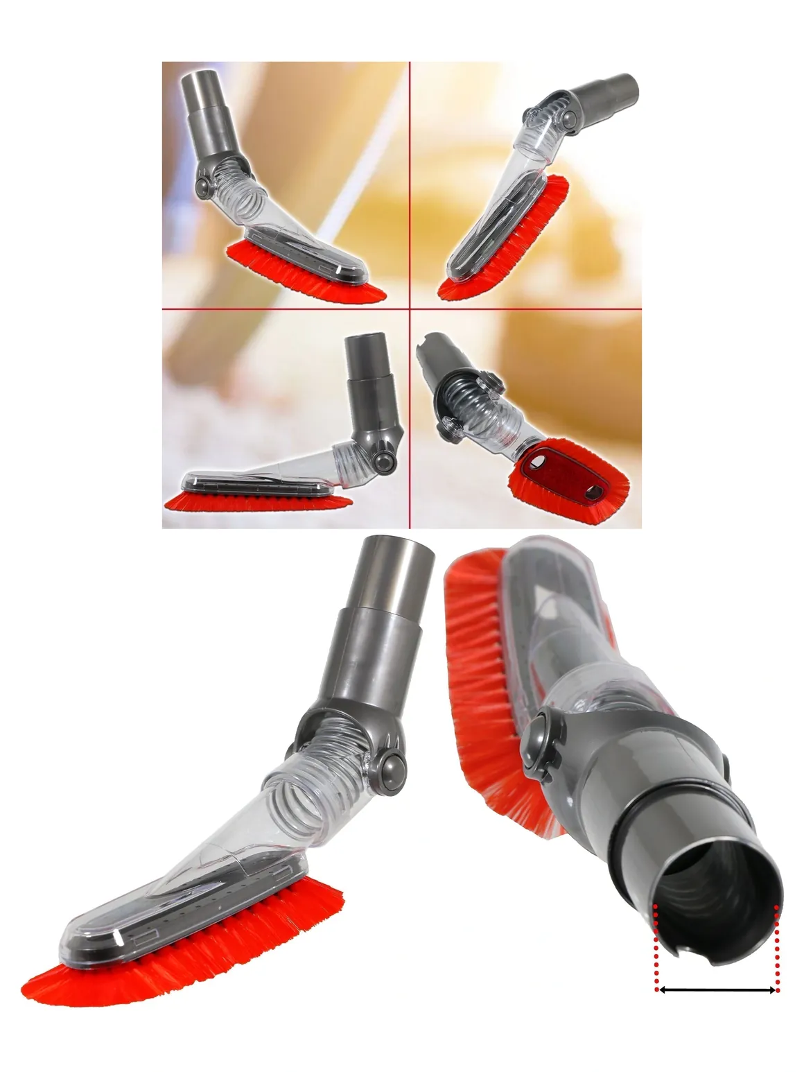 Soft 35mm Flexible Dusting Brush Attachment for Bosch Vacuums