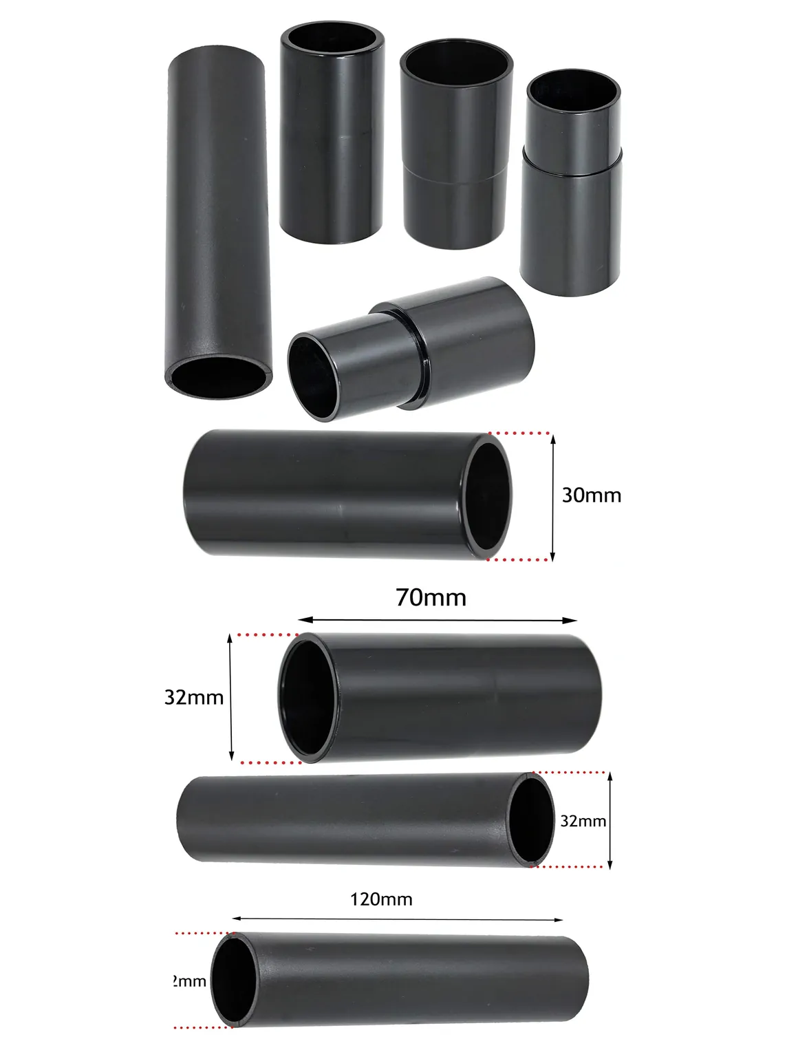 SPARES2GO 5-Pack 30‑35mm Extractor Adapter for Titan Sander Vacuums