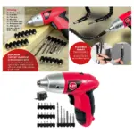 SPARES2GO Cordless 4.8V Screwdriver-Drill Combo, Bit Set & Flex Ext