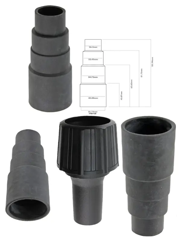 SPARES2GO Dust Extractor Adapter Kit Panasonic Vacuums 5 Sizes