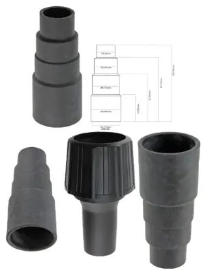 SPARES2GO Nilfisk Dust Extractor Port Reducer Kit – 5 Sizes, 2 Pack
