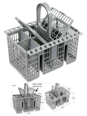 SPARES2GO Universal Dishwasher Cutlery Basket with Detachable Handle