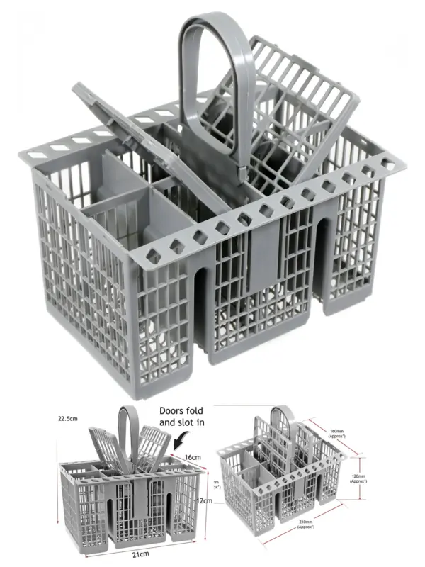 SPARES2GO Universal Dishwasher Cutlery Basket with Detachable Handle
