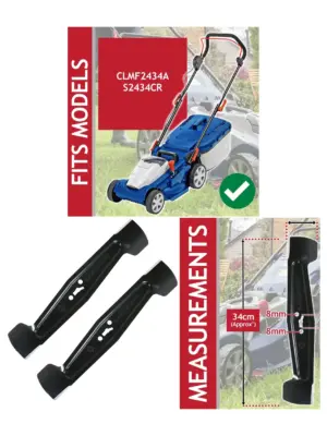 Spear & Jackson 34cm Metal Lawn Mower Blade – Pack of 2