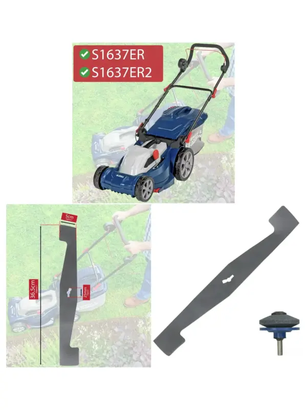 Spear & Jackson 37cm Rotary Lawn Mower Blade + Sharpener 1488214