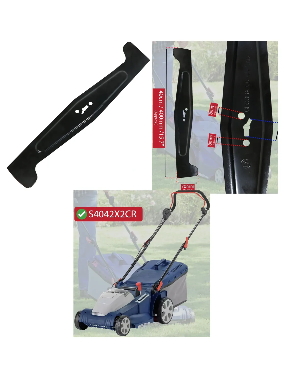 Spear & Jackson 40cm Metal Mower Blade Replacement for S4042X2CR