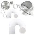 Stainless Bullnose Wall Vent Kit with 5m Hose for Dryer, AC & Hood