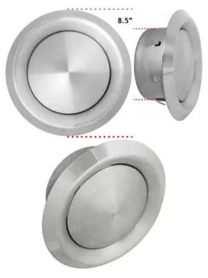 Stainless Steel 150mm Round Ceiling & Wall Vent – Exhaust & Supply