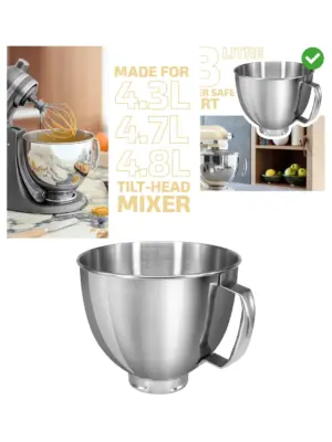 Stainless Steel 4.5qt KitchenAid Tilt-Head Bowl – 4.3L Fits K45SBWH