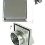Stainless Steel Exterior Wall Air Vent with Non‑Return Flap – 150 mm