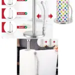 Stainless Steel Paper Towel Holder with Weighted Base & Spring Arm