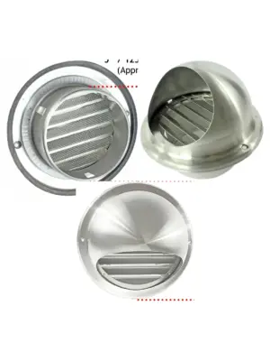 Stainless Steel Round Bull‑Nose Wall Vent with Insect Mesh – 125mm