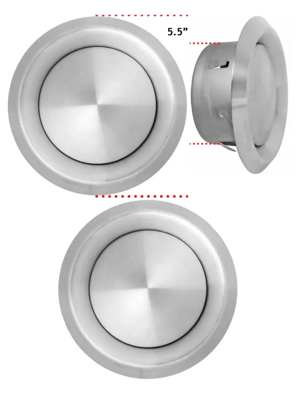 Stainless Steel Round Ceiling Vent – 100mm Exhaust & Supply Wall Unit