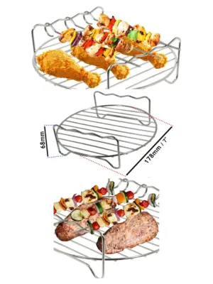 Stainless Steel Round Rack for Daewoo SDA1861 Air Fryer – 17.8 cm