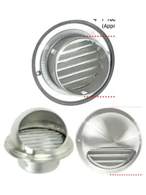 Stainless Steel Round Wall Vent with Bull Nose & Insect Mesh – 100mm
