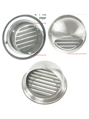 Stainless Steel Round Wall Vent with Bull Nose & Insect Mesh – 150mm