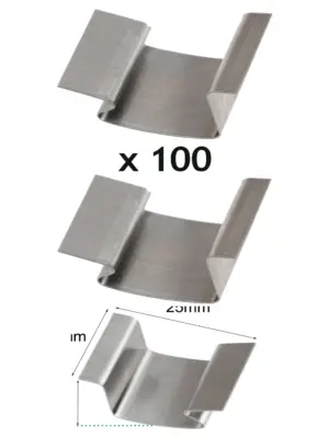 Stainless Steel Spring Glass Clips for Greenhouse Windows 100 Pack