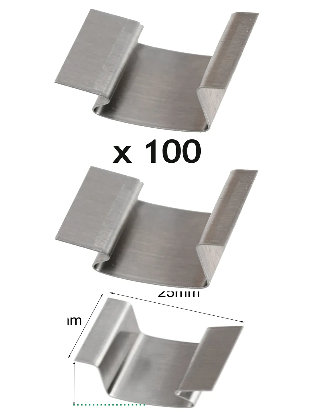 Stainless Steel Spring Glass Clips for Greenhouse Windows 100 Pack