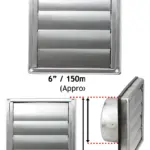 Stainless Steel Square Extractor Wall Vent with Gravity Flaps – 4×100mm