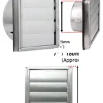 Stainless Steel Square Wall Vent with Gravity Flap – 125mm Extractor