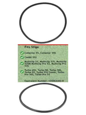 Stiga Lawn Mower Drive Belt - Fits 45S, 50S, 53, 55 & Turbo