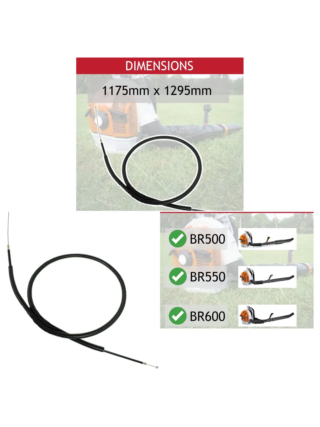 Stihl Backpack Blower Throttle Cable for BR500/BR550/BR600
