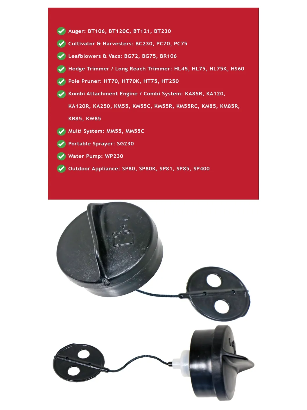 Stihl Fuel Cap for BG72/BG75 Leaf Blowers, BT106/BT121 & Hedge Trimmers