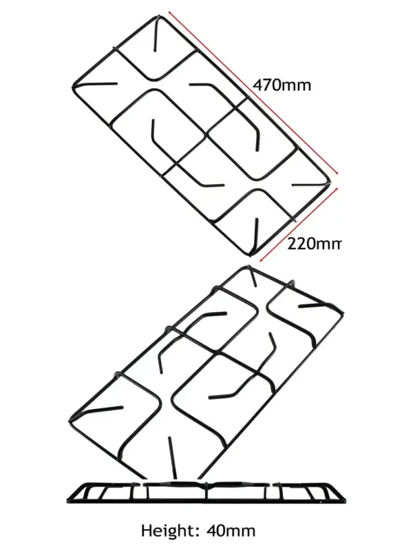 Stoves Gas Hob Pan Support Frame 470mm x 220mm Replacement Grid