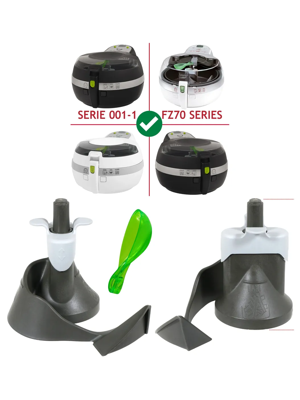 Tefal ActiFry Mixing Blade & Stirring Paddle Set with Seal & Spoon