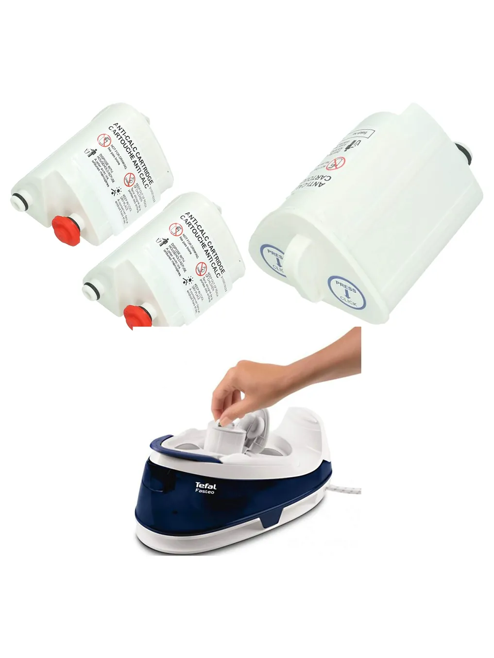 Tefal Fasteo Liberty Anti-Calc Filter Cartridges Pack of 2 XD9060E0