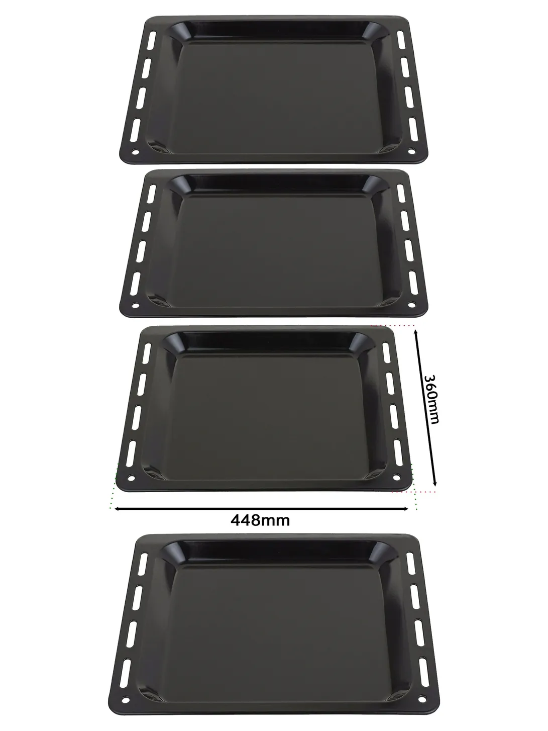Teka Enamel Baking Tray – 448×360×25 mm, 2‑Pack Oven Pan