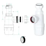 Telescopic 40mm Waste Trap for Kitchen/Bathroom Sinks – 1.5"/75mm Seal