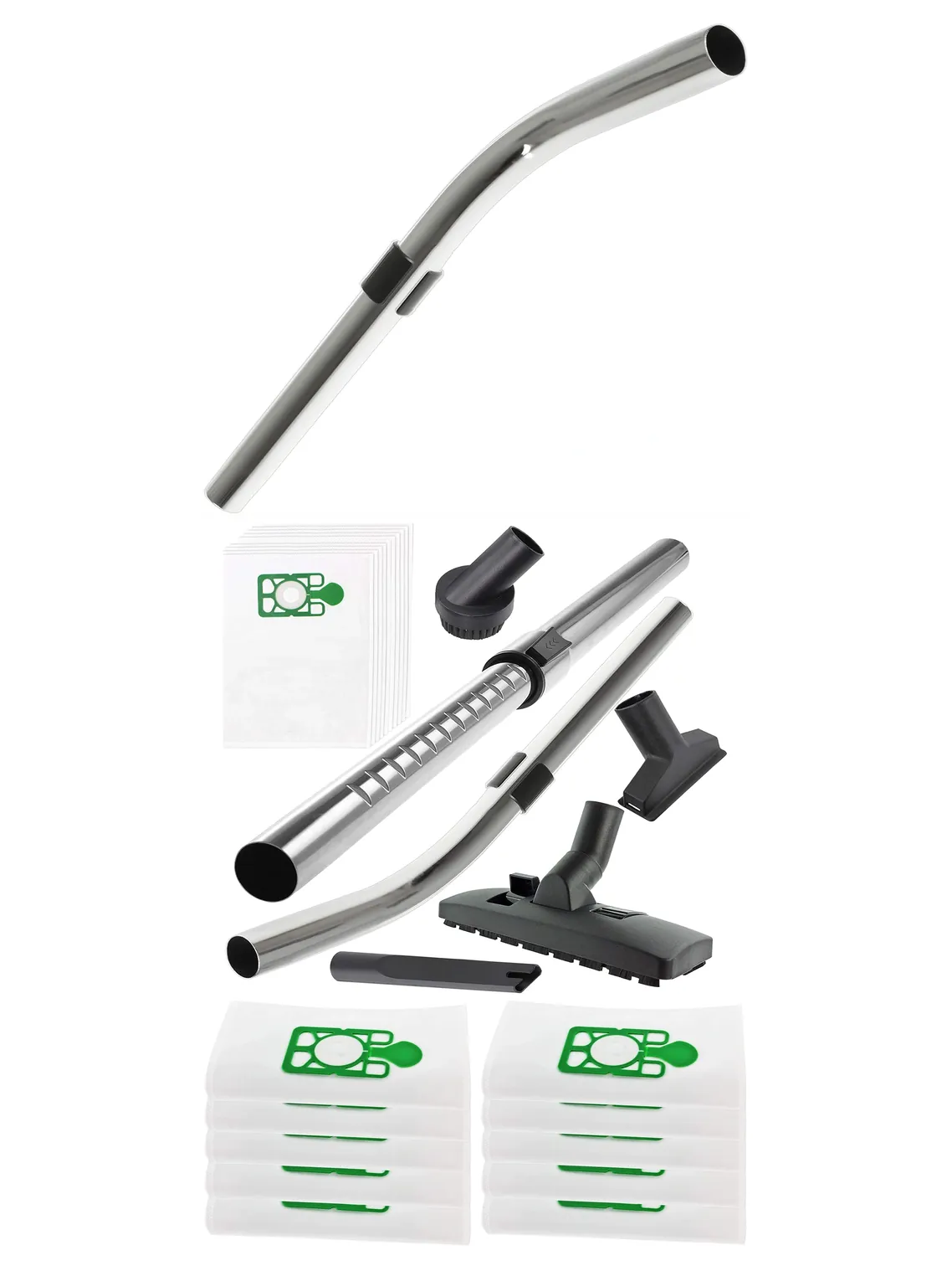 Telescopic Bent End Rod Handle, 32mm Tool Kit & 10 Dust Bags – Numatic