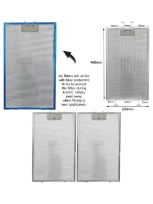 Terzismo LAM2501 Metal Mesh Range Hood Grease Filter – 2 Pack