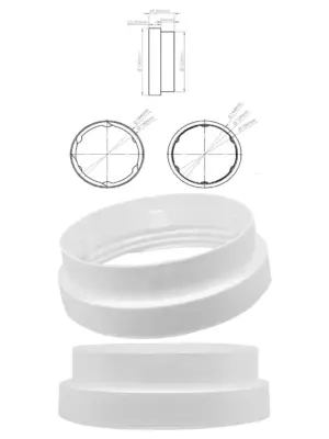 Threaded Vent Hose Adapter Ring for Duct Pipe – 5mm to 125mm